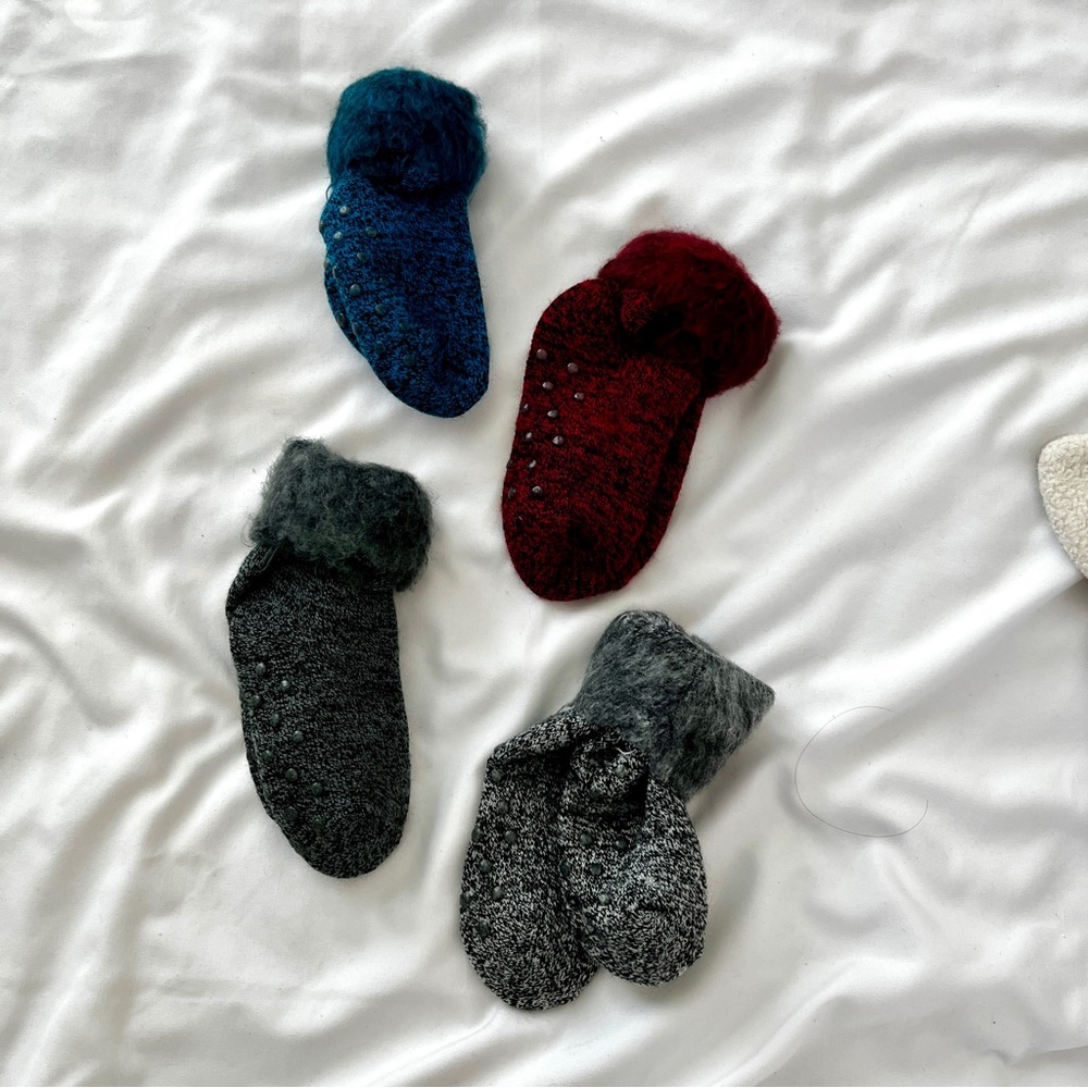Extra warm fleece toddler socks with grips (set of 4)